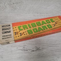 Vintage Milton Bradley Wooden Cribbage Board Metal Pegs Complete - $10.00