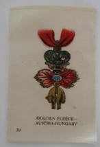 1910&#39;s Tobacco Silk Order of The Golden Fleece Austria-Hungary Medal - $9.99