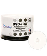 50 Smartbuy DVD+RW 4x 4.7GB White Inkjet Hub Printable Rewritable DVD Disc - £22.02 GBP