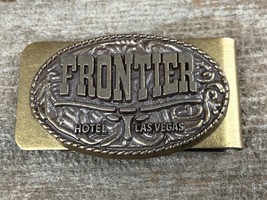 Vtg Frontier Hotel Las Vegas Money Clip Brass Medallion Souvenir - £7.87 GBP