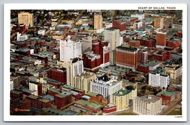 Aerial View Heart of Downtown Dallas Texas TX UNP Unused WB Postcard A13 - £6.56 GBP