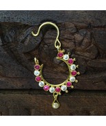 Big Asiatique Nath Rose Blanc Zircone Boucle Nez Clou Gauche Bague 14k V... - €113,26 EUR