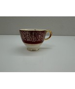 One VTG Homer Laughlin Lady Stratford 22K Gold Rimmed Teacup Red w Handl... - $9.47