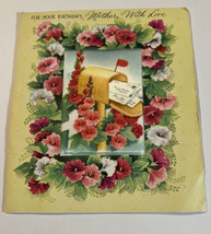 Greeting Card Birthday Embossed Signed American Greeting Vintage 1950s - £5.04 GBP