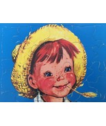 Sifo Tray Puzzle 1961 Boy in Yellow Straw Hat Freckles Country Farmer Pr... - £11.84 GBP