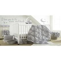 Levtex Baby - Willow Crib Bed Set - Baby Nursery Set - Grey - Soft Rosette Pintu - £145.46 GBP