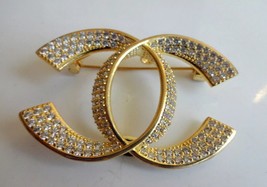 2Ct Round Cut Lab-Created Diamond Women Brooch Pin 14k Yellow Gold Plated - £269.14 GBP