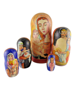 Nesting Doll 7&quot; 5 Piece, Jesus Nativity Hand Made Matte Russian Matryosh... - £74.62 GBP