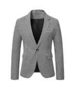 Men's Street Style Checkered Blazer - Loose Fit Casual Suit Jacket Spring - $49.49+