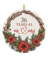 36 Years As Mr &amp; Mrs 2025 Ornament 36th Wedding Anniversary Wreath Xmas ... - $15.79