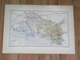 1887 Original Antique Map Of BOUCHES-DU-RHONE / Marseille / France - £21.15 GBP
