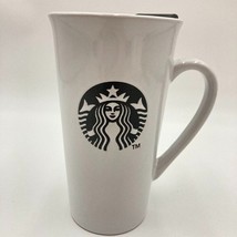 Starbucks 2013 Travel Coffee Tumbler 16 oz Lid White Ceramic  Black Siren Logo - £12.39 GBP