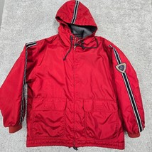 Vintage Abercrombie Fitch Jacket Mens Medium Red Full Zip Nylon Fleece L... - $49.45