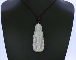 2.8&quot; China Certified Grade A Nature Hisui Jadeite Jade Blessing Kwan-yin Hand Ca - £61.07 GBP