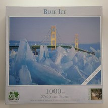 MI Puzzles Blue Ice Mackinac Bridge 1000 Pieces Mackinaw Straits Michigan Phil S - £21.37 GBP