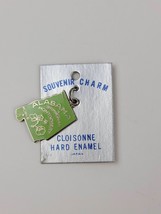 Vtg Souvenir Alabama State Flag Cloisonne Enamel Charm on Orig Card 1960s/70s - £8.85 GBP