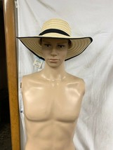Panama Jack Women&#39;s Paper Braid Sun Hat Black One Size Brand New - £22.02 GBP