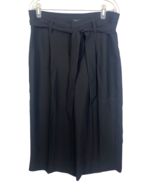Banana Republic Trouser Pants 12 Black Belt Wide Flare Leg Preppy Tailor... - $81.36 CAD