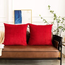 Velvet Soft Pillow Covers for Livingroom/Couch, 2 Packs, 24&quot;x24&quot;(61x61cm), Burgu - £34.50 GBP