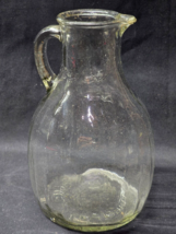 RARE Vintage WHITE HOUSE VINEGAR 9.5&quot; Glass Pitcher Jug #679-7 Leaf Pattern - $24.37