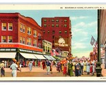 Busy Boardwalk Scene Atlantic City NJ New Jersey UNP Linen Postcard V11 - $2.63