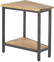 Side Table JACKSON Industrial Distressed Natural Reclaimed Elm Pine Hand-Forged - £518.84 GBP
