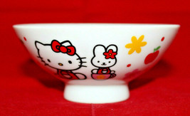 Sanrio Hello Kitty Porcelain Rice Bowl Mimmy Cathy Rabbit Japan Made Flo... - $30.59