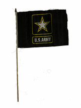 12x18 12&quot;x18&quot; U.S. Army Star Black Stick Flag wood staff (Premium Sewn Edges) - £18.18 GBP