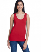 Anvil  2XL Soft Stretch Try Blend Scoop Neck Tank Top Red - £7.02 GBP