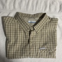 Columbia Declination Trail II Short Sleeve Shirt Gray Buttom-up Plaid Si... - $16.27