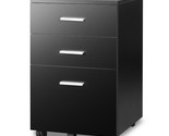 3 Drawer Wood Mobile File Cabinet, Rolling Filing Cabinet For Letter/A4 ... - $113.04