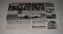 1960 Firestone Tires Ad - Joe Weatherly, Jack Smith, Jim Rathmann, Bobby Unser - $18.49