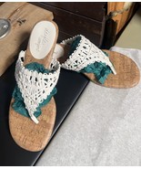 Dexflex Comfort Wedge Heel Sandals Cork With White - $251.01 MXN