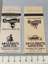 Lot Of 2 Matchbook Covers  McGuire’s Irish Pub  Pensacola, FL  restaurant gmg - £11.59 GBP