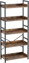 Rustic Standing Bookshelves Metal Frame Display Rack For Living Room, Be... - $101.96