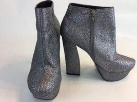 DV by Dolce Vita Silver Platforms Boots Heels Booties 9.5 Dance Zoolander  Emo - £18.48 GBP