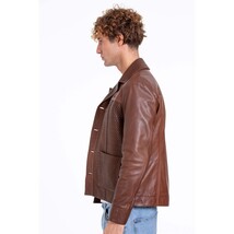 Vinci The Glasgow Tan Handwoven Leather Men Jacket image 3