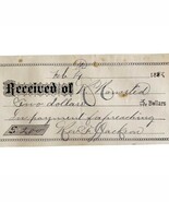 2 Dollar Check To Reverend Jackson For Preaching Services 1882 Victorian... - $27.32 CAD