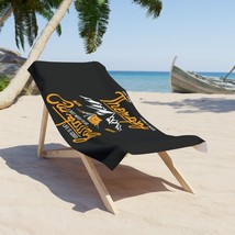 Luxurious Printed Beach Towel with Polyester Front and Cotton Loop Backing - £29.57 GBP+
