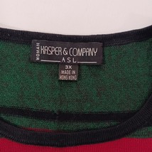 Kasper & Company ASL Women's 3X Multicolor Wool Blend Short Sleeve Shirt Top image 3