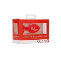 Ouch! Diamond Heart Butt Plug Large Red - £14.38 GBP