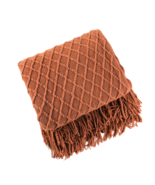 Anyhouz Red Blanket Faux Cashmere Sofa Cover Nordic Style Knit Plaid Thr... - $1,133.76 MXN