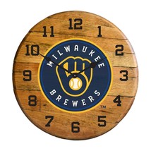Milwaukee Brewers Authentic Oak Barrel 21&quot; Clock - £234.13 GBP