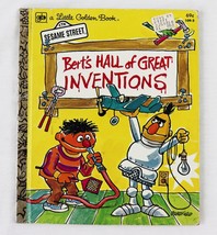 VINTAGE 1979 Sesame Street Bert&#39;s Hall of Great Inventions Golden Book - £11.65 GBP