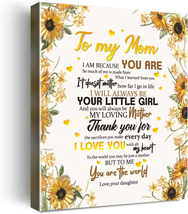 Mothers Day Gifts for Mom -Hangable Canvas Poem Prints Framed Poster Wall Art fo - £24.42 GBP