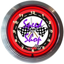Speed Shop Racing 15&quot; Neon Hanging Wall Clock 8SPEED - £65.53 GBP