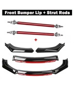 For Dodge Charger 2011-2022 Glossy Black Front Bumper Lip Splitter + Str... - £64.48 GBP