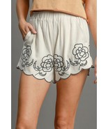 Umgee Full Size Linen Blend Shorts with Floral Embroidered Details Plus ... - $81.80 CAD