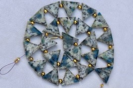 Natural, K2 JASPER 22 piece faceted triangle Briolette beads, 12x14 mm app, Agat - £54.33 GBP