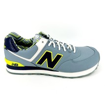 New Balance 574 Classics Blue Gray Neon Yellow Mens Sneakers ML574SBE - £58.57 GBP